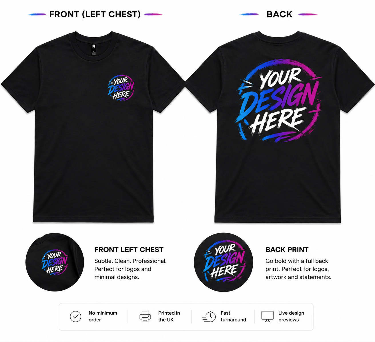 Custom Front & Back Printed T-Shirt
